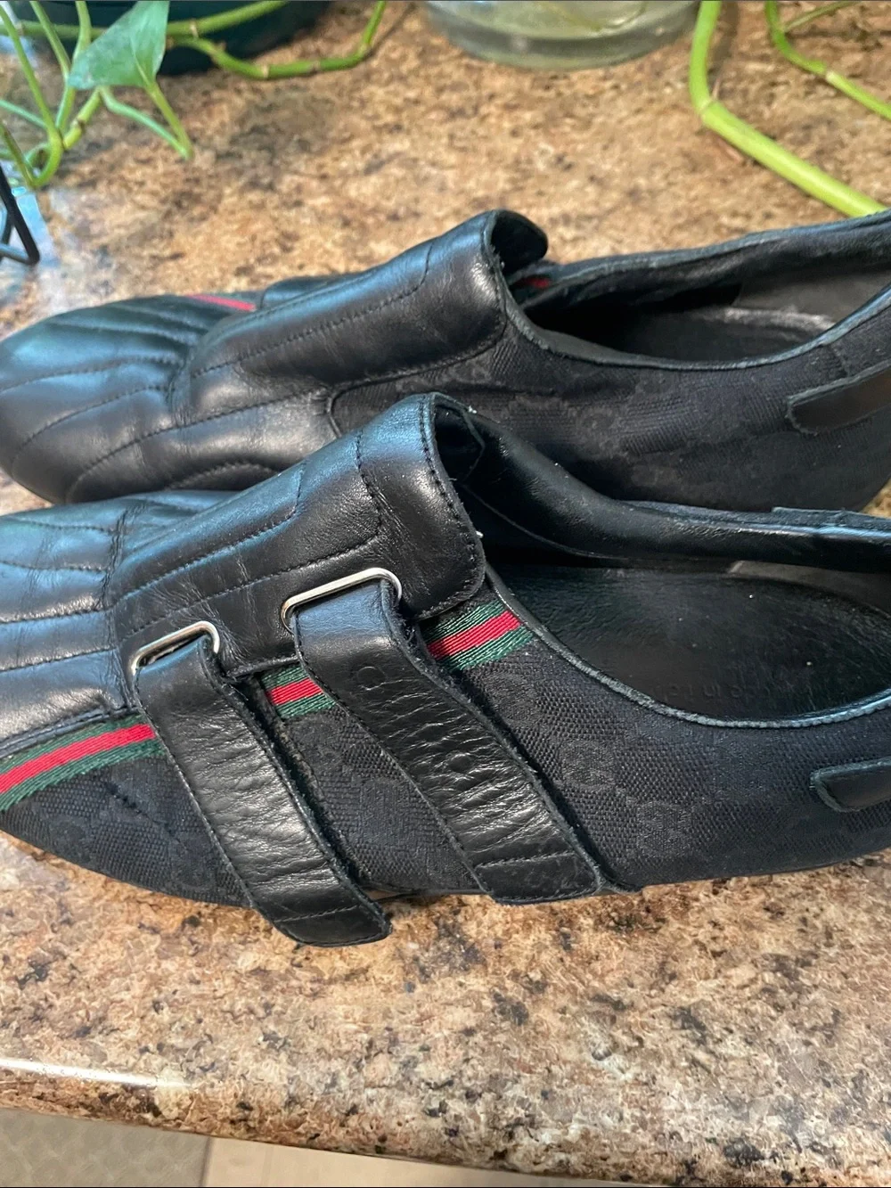 Men's Black Leather Slip-On Loafers with Subtle Stripe Detail